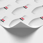 Witte bowling pinnen op wit cadeaupapier (Hoek)