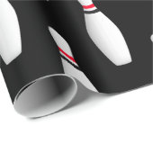 Witte bowling pinnen op zwart cadeaupapier (Rol Hoek)