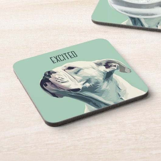 Witte boxer bier onderzetter (Linkerzijde)