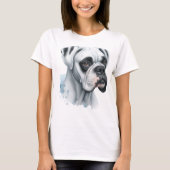 Witte Boxer Hond in Waterverf T-shirt (Voorkant)
