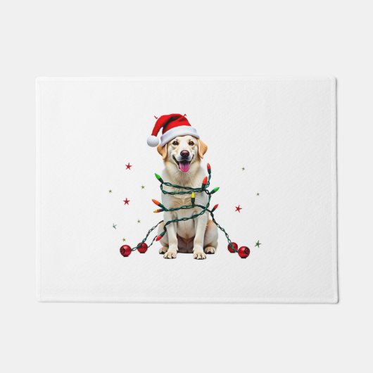 Witte Boxer Hond Lelijke Kerst Sweater Grappige Ke Deurmat (Voorkant)