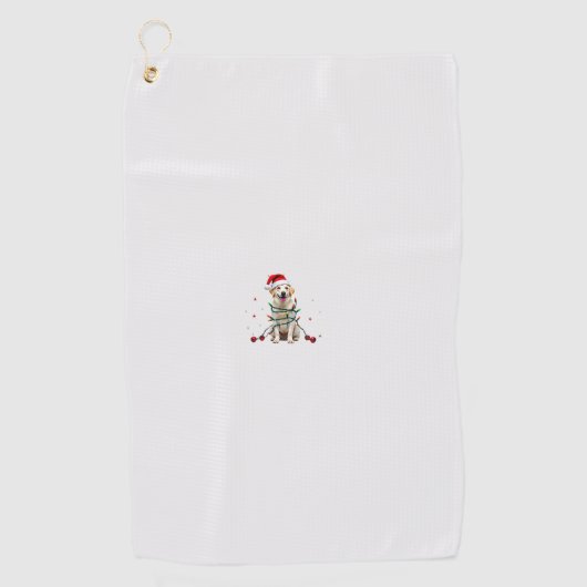 Witte Boxer Hond Lelijke Kerst Sweater Grappige Ke Golfhanddoek (Voorkant)