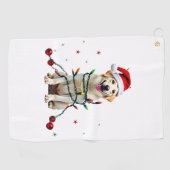 Witte Boxer Hond Lelijke Kerst Trui Grappig Kerstf Golfhanddoek (Horizontaal)