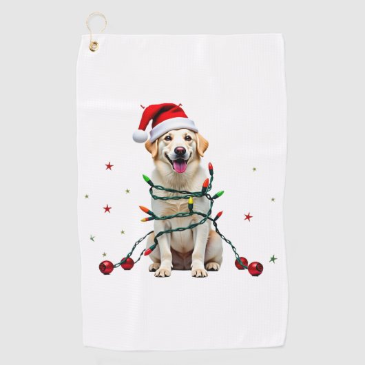 Witte Boxer Hond Lelijke Kerst Trui Grappig Kerstf Golfhanddoek (Voorkant)