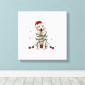 Witte Boxer Hond Lelijke Kerst Trui Grappig Kerstm Canvas Afdruk (Insitu (Houten vloer))