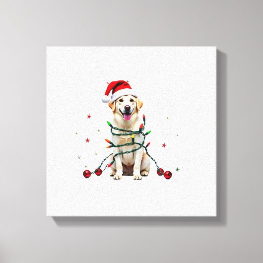 Witte Boxer Hond Lelijke Kerst Trui Grappig Kerstm Canvas Afdruk (Voorkant)
