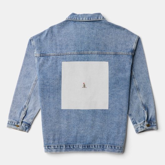 Witte Boxer Hond Lelijke Kerst Trui Grappige Kerst Denim Jacket (Achterkant)