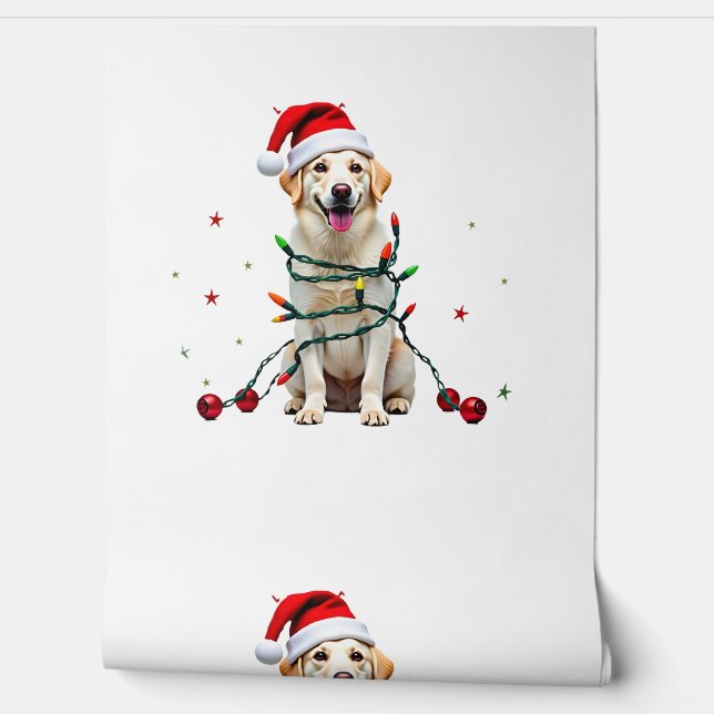 Witte Boxer Hond Lelijke Kersttrui Grappige Kerst  Behang (Afrollen)