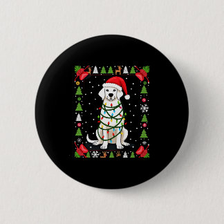 Witte Boxer Hond Lelijke Kersttrui Grappige Kerst  Ronde Button 5,7 Cm