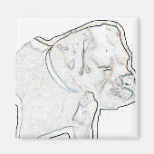 Witte boxer magneet (Voorkant)