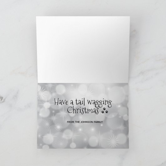 Witte Boxer Puppies - Vrolijke Kersthond Bedankkaart (Binnen)