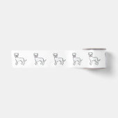 Witte Boxer Schattige Cartoon Hond Satijnen Lint (Voorkant)