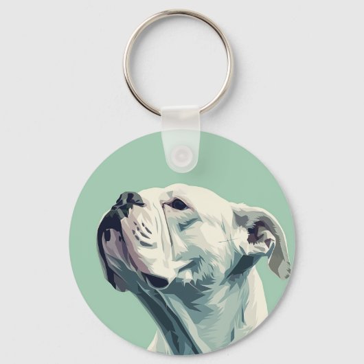 Witte boxer sleutelhanger (Achterkant)