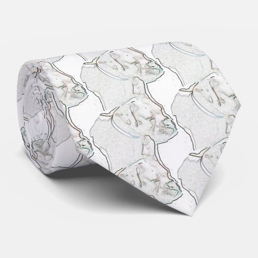 Witte boxer stropdas (Opgerold)