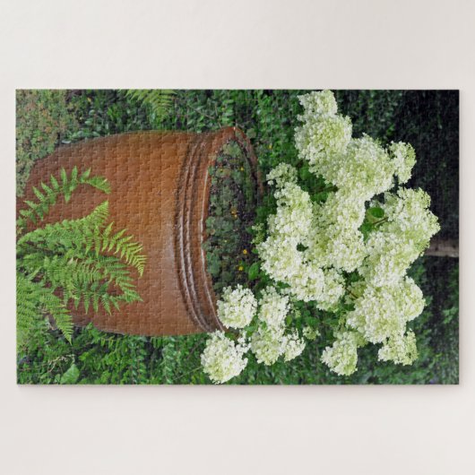 Witte brandblusplanter legpuzzel (Horizontaal)