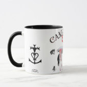Witte brandende mug mok (Links)