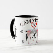 Witte brandende mug mok (Voorkant links)