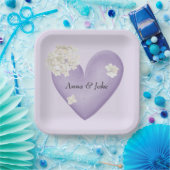 Witte brandkranen op Paars Papieren Bordje (Feest)