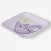 Witte brandkranen op Paars Papieren Bordje (Gebogen)