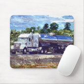 WITTE BRANDSTOFTANKER TRUCKERS Mousepad Muismat (Met muis)