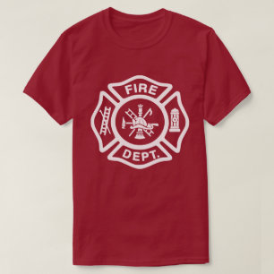 Witte brandweer badge t-shirt