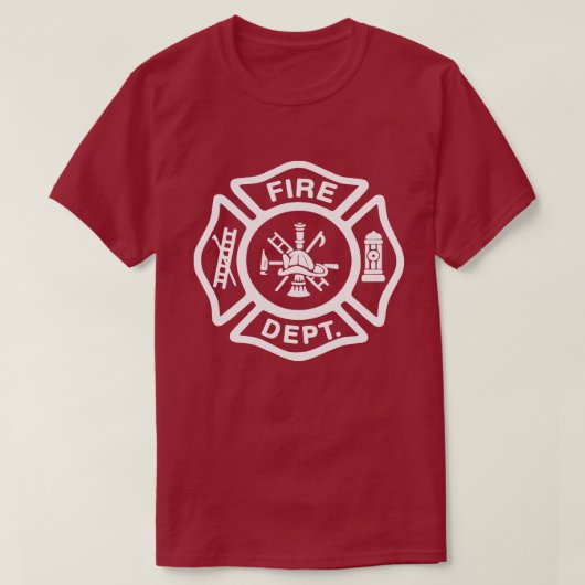 Witte brandweer badge t-shirt (Design voorkant)