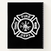 Witte brandweerbadge notitieboek (Achterkant)