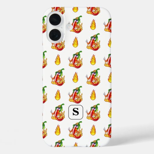 Witte Brandweerman Fun Red & Yellow Flame Design Case-Mate iPhone Case (Achterkant)