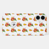 Witte Brandweerman Fun Red & Yellow Flame Design iPhone Hoesje (Achterkant horizontaal)