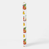 Witte Brandweerman Fun Red & Yellow Flame Design iPhone Hoesje (Linkerkant)