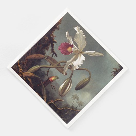 Witte Braziliaanse orchidee Servet (Hoek)