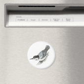 Witte Breasted Nuthatch Magnet (Insitu (Vaatwasser))