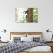 Witte Breasted Nuthatch Stretched Canvas Print (Insitu (Slaapkamer))