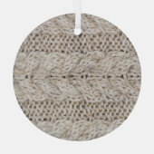Witte breiwol, textuur achtergrond glas ornament (Achterkant)