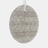 Witte breiwol, textuur achtergrond glas ornament (Voorkant Rechts)