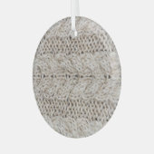 Witte breiwol, textuur achtergrond glas ornament (Voorkant links)