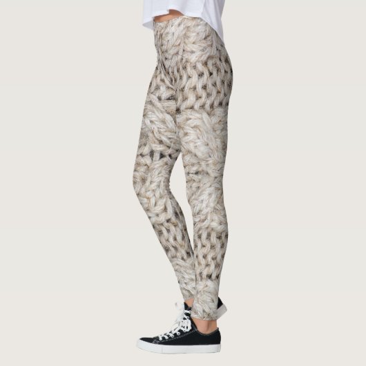 Witte breiwol, textuur achtergrond leggings (Links)