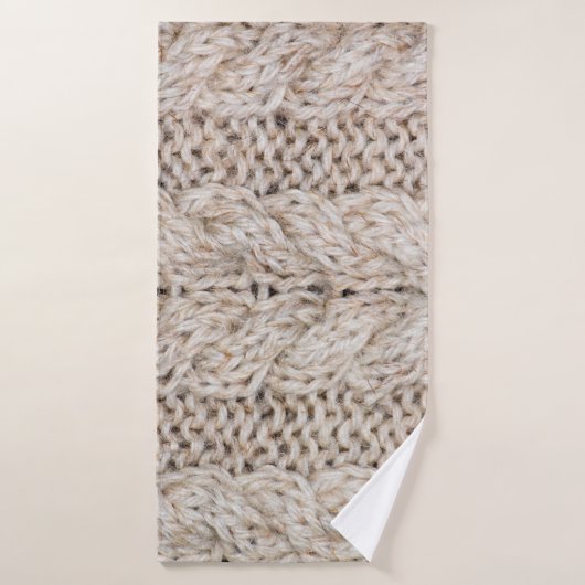 Witte breiwoltextuur achtergrond. badhanddoek (Badhanddoek)