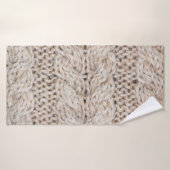Witte breiwoltextuur achtergrond. badhanddoek (Badhanddoek)