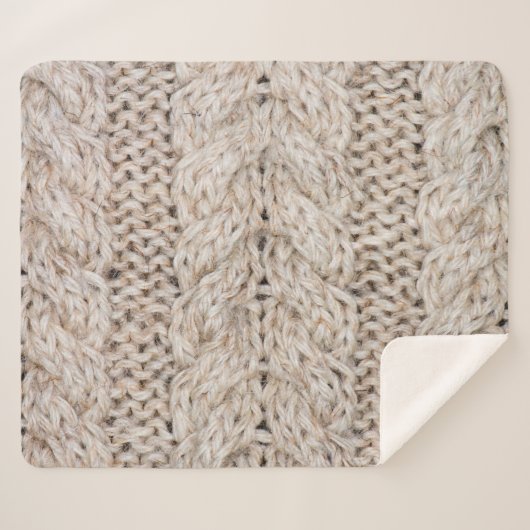 Witte breiwoltextuur achtergrond. sherpa deken (Voorkant (horizontaal))