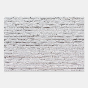 Witte Brick-achtergrond Inpakpapier Vel