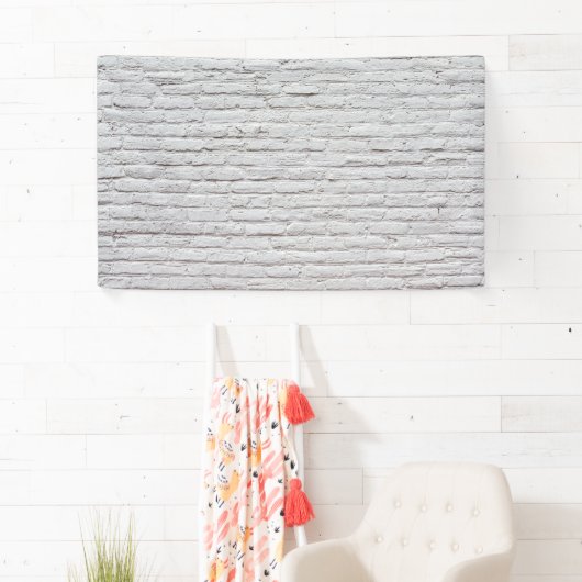 Witte Brick-achtergrond Spandoek (Insitu)