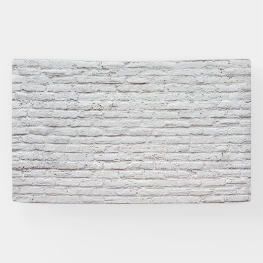 Witte Brick-achtergrond Spandoek (Horizontaal)