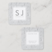 Witte Brick Eenvoudige Moderne Interieurontwerper Vierkante Visitekaartje (Voorkant / Achterkant)