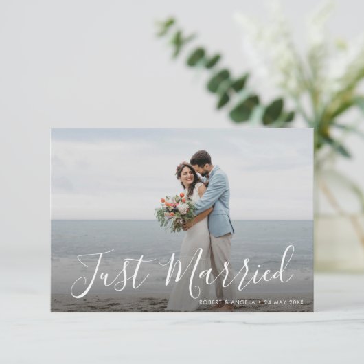 Witte brief Gewoon trouwfeest aankondiging (Staand voorkant)