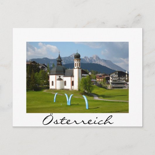 Witte briefkaart van de kerk in Österreich (Voorkant)