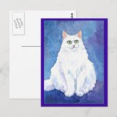 Witte briefkaart van katten of katten (Voorkant / Achterkant)