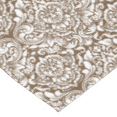 Witte Brocade Damask Pick Kleurachtergrond Tafelkleed (Gekanteld)