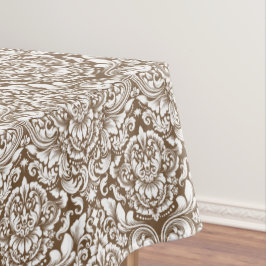 Witte  Brocade Damask Pick Kleurachtergrond Tafelkleed