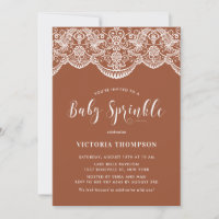 Witte Brocade Kant Terracotta Baby Sprinkle